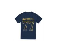 (L, Navy) Star Wars Mens Rebel 77 T-Shirt