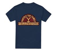 (L, Navy) Yellowstone Mens Protect the Family Patch T-Shirt