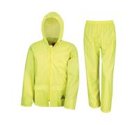 (L, Neon Yellow) Result Unisex Adult Waterproof Jacket And Trousers Set