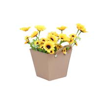 (L) New Flower Pots Pastoral Style Colored Iron Leather Flower Pots Creative Rectangular Buckets