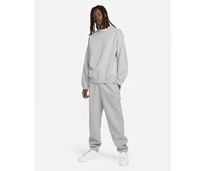 (L) Nike Solo Swoosh Fleece Crew Sweatshirt Grey/White
