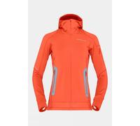 L Norrona Womens Falketind Power Grid Hood Fleece Jacket Orange Size