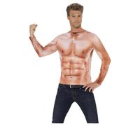 (L, Nude) Smiffys Mens Realistic Muscle Top
