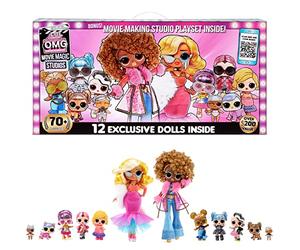 L.O.L. Surprise! 576532EUC LOL OMG Magic Studios-70+ Surprises, 12 2 Fashion Dolls, Studio Stages, Green Screen, Phone Tripod, Movie Theater/Set Packaging, Accessories-for Children Ages 4+