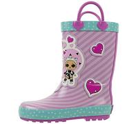 L.O.L Surprise! Girls Rainboots, Fancy and Fresh, 100% Rubber, Waterproof with Easy-on Handles, Purple Pink, Big Kid Size 13/1