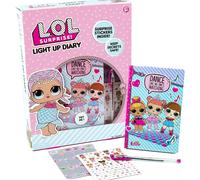L.O.L. Surprise! Light Up Diary By Horizon Group Usa, Decorate & Customize Your Own Fun Diary, Sticker Sheet & Pen Included, Multicolored