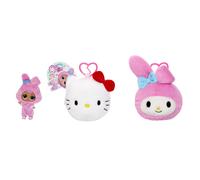 L.O.L. Surprise! Loves Hello Kitty Reversible Plush Surprise - Plush Sanrio Characters with Matching L.O.L. Tot, 5 Surprises and On-the-Go Keychain,