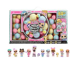 L.O.L. Surprise Mega Ball Magic - 12 Collectible Dolls, 60+ Surprises, 4 Unboxing Experiences - Squish Sand, Bubbles, Gel Crush, Shell Smash - Mix and