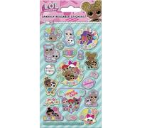 L.O.L. Surprise! Troop Sparkly Stickers | Official Licensed Product | Reusable on Non-Porous Surfaces, Blue and Pink