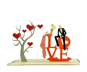 L-O-V-E Pop Up 3D card. Love Collection. Perfect Valentine’s Day, Wedding, Anniversary, Birthday surprise greeting card gift for Him, Her, Husband, Wife, Boyfriend, Girlfriend 12cmx18cm