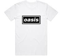 Rock Off Oasis 'Classic Logo' (White) T-Shirt (Large)