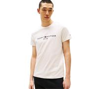 (L, Oatmilk) Tommy Hilfiger Mens Embroidered Logo Crew Neck T-Shirt