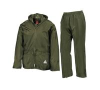 (L, Olive) Result Unisex Adult Waterproof Jacket And Trousers Set