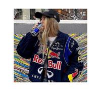 (L, One size) Retro Racing Bomber Jacket, Graphic Streetwear Style Y2K Apparel0620