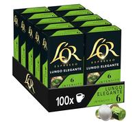 L’OR Espresso Coffee Lungo Eleganta Intensity 6 - Nespresso®* Compatible Aluminium Coffee Capsules - 10 Packs of 10 Capsules (100 Drinks)