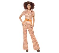 (L, Orange) Smiffys Womens/Ladies Authentic 70s Chic Costume