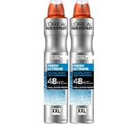L’Oréal Men Expert Fresh Extreme XXL Anti-Perspirant Deodrant Spray, 48H Ultra-Absorbent Dry Effect, Instant Ice-Cool Sensation, Fresh For Longer, Alcohol-Free, 300ml (Pack of 2)