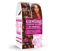 L’Oréal Paris Ammonia Free Semi-Permanent Hair Dye, 535 Chocolate, Glossy Hair Colour, Natural Looking Finish, For up to 28 Shampoos, Casting Crème Gloss, 1 Application (Packaging may vary)