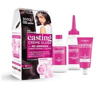 Casting Crème Gloss 3102 Cool Dark Brown: A no-ammonia, semi-permanent hair colour lasting 32 washes. Enjoy up to 3x glossier, 4x silkier, healthier hair with a chic, cool dark brown.