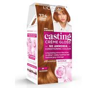 L’Oréal Paris Casting Crème Gloss Semi-Permanent Hair Dye, 734 Amber Honey | No-Ammonia, Radiant & Natural Colour, Lasting 32 Washes, 3x Glossier, 4x Silkier, Visibly Healthier, Easy Application