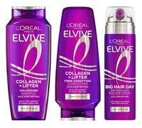 L’Oréal Paris Elvive Collagen + Lifter Supersize Volumising Hair Care Routine Set - Shampoo, Conditioner & Volume Spray