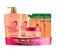 L’oreal Paris Elvive Dream Lengths XXL Value Bundle, 1l Shampoo, 500ml Conditioner, 2x 500ml Shampoo Refill, 300ml Mask Treatment, Suitable for all hair types