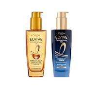 L’Oréal Paris Elvive Extraordinary Oil Nourished Hair Treatment Set, Ultimate Day & Night Routine for Dry Hair, Bundle 2 x 100ml