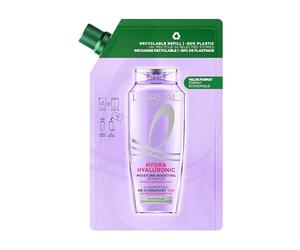 L’Oréal Paris Elvive Hydra Hyaluronic Moisture Boosting Shampoo Refill Pouch, with Hyaluronic Acid, for Dry & Dehydrated Hair, Suitable for all hair textures, -60% plastic, Value format, 500ml