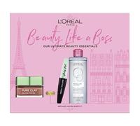 L'Oréal Paris Gift Set, Includes Mascara, Clay Mask, and Micellar Water, Ultimate Skincare and Makeup Essentials for Beautified Skin and Eyes, Prep and Glow, Beauty Like a Boss