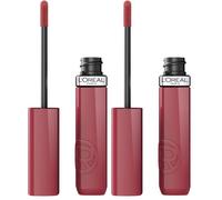 L’Oréal Paris Lipstick, Infallible Laque Resistance, 16Hour Intense Shine & Ultimate Comfort - Non-Cracking, Liquid Lip Ink - Transfer-Proof & Bold Glossy Finish, Shade: 220 Paris Sunset (Pack of 2)