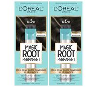 L'Oreal Paris Magic Root Rescue 10 Minute Root Hair Coloring Kit, Permanent Hair Color with Quick Precision Applicator, 100% Gray Coverage, 2 Black, 2 count