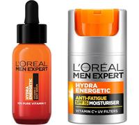 L’Oréal Paris Men Expert Anti-fatigue Duo Gift Set for Men, Vitamin C Shot Serum 30ml and Anti-fatigue Moisturiser With SPF 50ml, Hydra Energetic Duo With Vitamin C*, for Dull and Dry Skin