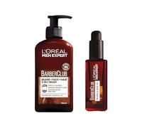 L’Oréal Paris Men Expert Barber’s Bundle Gift Set for Men, 3-in-1 Beard, Face & Hair Wash 200ml and Beard & Skin Oil 30ml, Barber Club Duo With Cedarwood Essential Oil, for All Beard and Skin Types