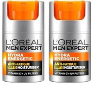 L’Oréal Paris men expert SPF 15 Hydra Energetic Anti Fatigue Moisturiser, White, 50 ml (Pack of 2)