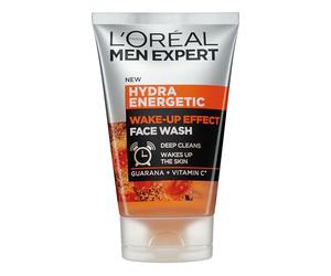 L’Oréal Paris Men Expert Wake-up Effect Face Wash 100ml, Hydra Energetic Face Wash With Vitamin C*, for Dull and Tired-Looking Skin, Cleanses Pores and Energises Skin