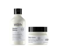 L’Oréal Professionnel Metal Detox Shampoo 300ml & Hair Mask 250ml, prevent breakage and colour fade from hard water, Clarifying shampoo, sulphate free & vegan, conditioner hair treatment,300ml,250ml