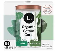 L. Organic Cotton Tampons Multipack - Light + Regular 42 Count x 2 Pack (84 Count Total) (Packaging May Vary)