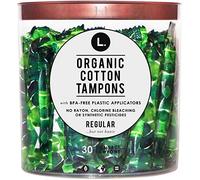 L. Organic Cotton Tampons with BPA-Free Applicators, Regular Absorbency, 30 Count