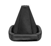 L&P A0024 Gaiter Shift Boot Gear Knob Cover Cuff Genuine Leather Black Stitching Thread Black Compatible with VW Golf 2 3 Passat 35i Polo 6N Vento for Manual Transmission