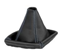 L&P A0061 Gaiter Shift Boot Gear Knob Cover Cuff Genuine Leather Black Stitching Thread Blue Compatible with BMW 3 Series e46 for Manual Transmission