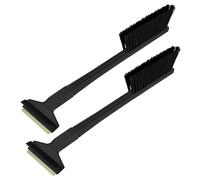L & P Car Design 2 Ice Scraper Car with Broom Murska Ice Scraper Brass 420 mm Brass Blade Snow Brush Car Snow Brush Winter Snow Broom Sweeper Finland (Pack of 2 L&P A056 Black - Limited Edition)