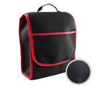 L&P Car Design Car Boot Bag Small - Rugged Felt Tool Organiser with Hook & Loop Fastener (Black Red)