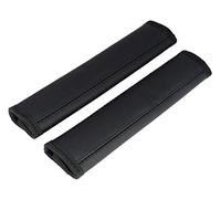 L&P Car Design GmbH A093 Pack of 2 Belt Pads, Shoulder Pads, Genuine Leather, Shoulder Pads, Pads, Shoulder Straps, Black (2 Black with Black Stitching)