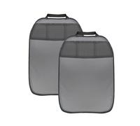 L & P Car Design L&P A081G2 Pack of 2 Backrest Protector Seat Protector for Car Seat Backrest Car Children Backrest Protector Rear Seat Protector Seat Faux Leather Grey 3 Pockets Organiser Protection for Car Seat Back
