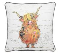 L & P Home & Gifts Bug Art Cushion Hamish Higland Cow