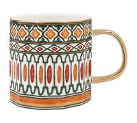 L & P Home & Gifts Elements Housewares Stoneware Golden Abstract Mug 400ml for Hot & Cold Drinks | Durable Coffee Cups for Home & Office | Easy-to-Hold Coffee Mugs for Beverages & Daily Use