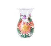 L & P Home & Gifts Hand Painted Glass Lynsey Johnstone Dahlias Vase For Home & Kitchen | Lovely Home Décor Daily Use Accessory for Milk, Cream, and Water | Reusable & Practical Gift
