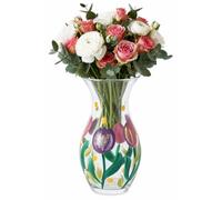 L & P Home & Gifts Hand Painted Glass Lynsey Johnstone Tulips Vase For Home & Kitchen | Lovely Home Décor Daily Use Accessory for Milk, Cream, and Water | Reusable & Practical Gift for Women and Men