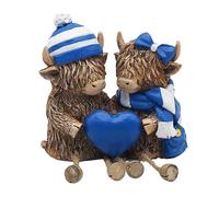 L & P Home & Gifts Highland Cow Dangle Legs Double Blue