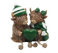 L & P Home & Gifts Highland Cow Dangle Legs Double Green